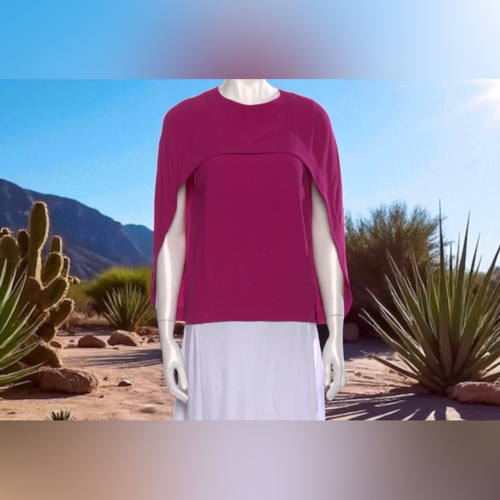 Balenciaga | Fuchsia Cape Blouse | US2 FR34